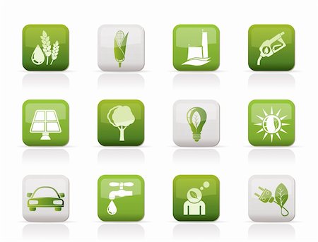 power energy icon set - Ecology, environment and nature icons - vector illustration Stock Photo - Budget Royalty-Free & Subscription, Code: 400-04378009