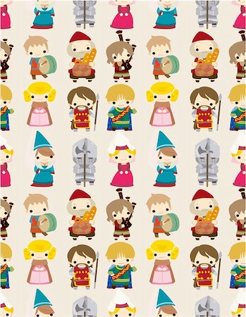 simsearch:400-04912674,k - cartoon Medieval people seamless pattern Stock Photo - Budget Royalty-Free & Subscription, Code: 400-04378652