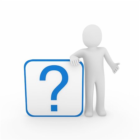 simsearch:400-04087393,k - 3d man human question mark blue cube think Stock Photo - Budget Royalty-Free & Subscription, Code: 400-04378696