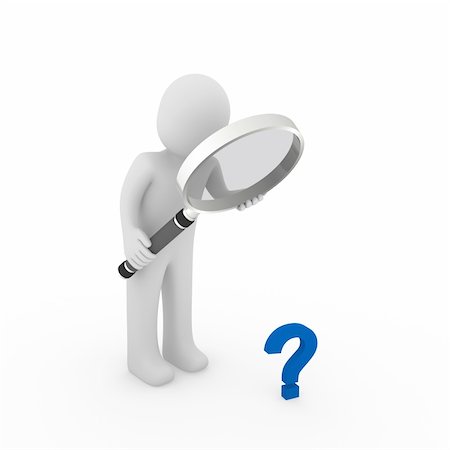 query - 3d man magnifying glass question mark blue search Stock Photo - Budget Royalty-Free & Subscription, Code: 400-04378703