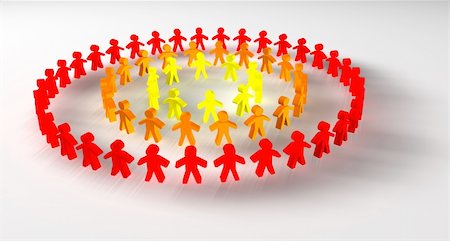 simsearch:400-05705371,k - People concept of union with characters in red, yellow and orange Stock Photo - Budget Royalty-Free & Subscription, Code: 400-04379446