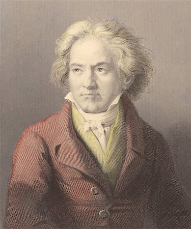 Ludwig van Beethoven (1770-1827) on engraving from the 1800s. German composer and pianist. One of the most acclaimed and influential composers of all time. Engraved by W.Holl after a painting by Kloeber and published by W.Mackenzie. Stock Photo - Budget Royalty-Free & Subscription, Code: 400-04370321