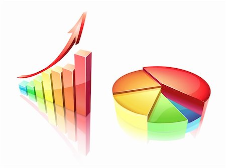 simsearch:400-04370567,k - Vector illustration of shiny bar and pie chart Stock Photo - Budget Royalty-Free & Subscription, Code: 400-04370567