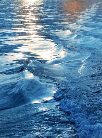 blue sea water waves sunset from boat stern ship wake Stock Photo - Budget Royalty-Free & Subscription, Code: 400-04371005