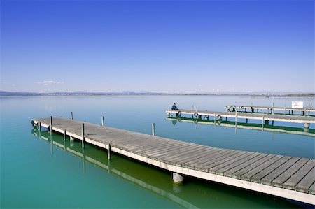 Albufera Valencia lake wetlands mediterranean Spain wooden pier Stock Photo - Budget Royalty-Free & Subscription, Code: 400-04371014