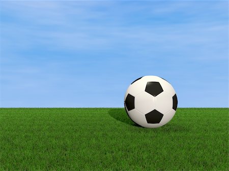 soccer arena - 3d illustration of soccer ball on green grass background Stock Photo - Budget Royalty-Free & Subscription, Code: 400-04371283