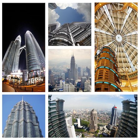simsearch:400-04564562,k - Collage from 6 photos Petronas Twin Towers in Kuala Lumpur. Malaysia Stock Photo - Budget Royalty-Free & Subscription, Code: 400-04371307