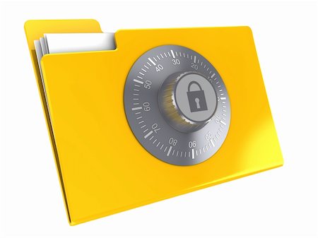 firewall white guard - 3d illustration of yellow folder icon protected by combination lock Stock Photo - Budget Royalty-Free & Subscription, Code: 400-04372508