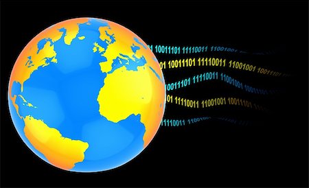 simsearch:400-04911706,k - abstract 3d illustration of earth with binary code, internet concept Stock Photo - Budget Royalty-Free & Subscription, Code: 400-04372503
