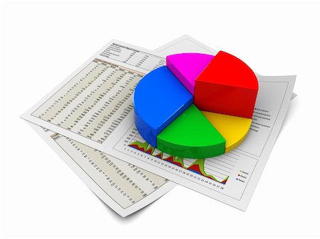 simsearch:400-06105507,k - 3d illustration of business documents and pie chart Stock Photo - Budget Royalty-Free & Subscription, Code: 400-04372549