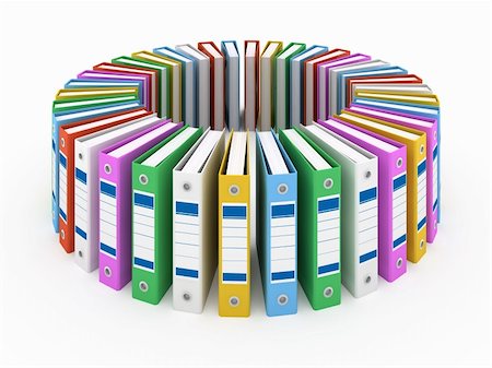 stack of books illustration - Organized office folders isolated on white Stock Photo - Budget Royalty-Free & Subscription, Code: 400-04373907