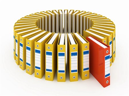 stack of books illustration - Organized office folders isolated on white Stock Photo - Budget Royalty-Free & Subscription, Code: 400-04373908