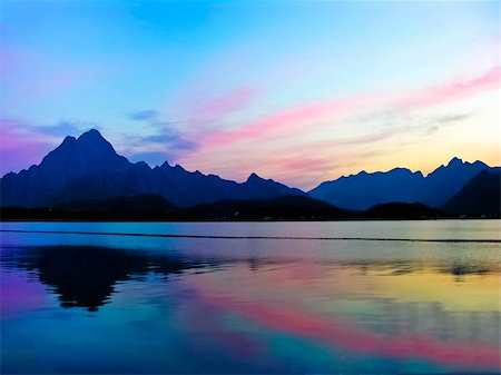 simsearch:400-04581013,k - Lofoten landscape view in sunset, Norway Stock Photo - Budget Royalty-Free & Subscription, Code: 400-04385212