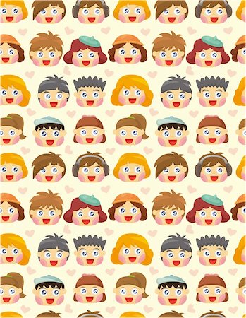 seamless child face pattern Stock Photo - Budget Royalty-Free & Subscription, Code: 400-04385644