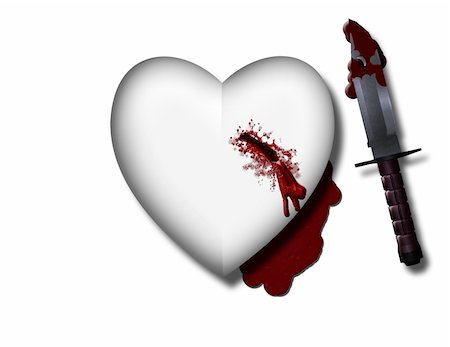 simsearch:400-06207242,k - bleeding heart with bloody knife Stock Photo - Budget Royalty-Free & Subscription, Code: 400-04385650