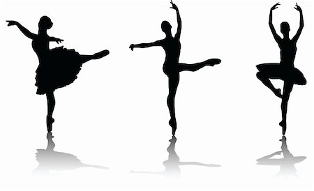 simsearch:400-04255721,k - ballerinas silhouettes - vector illustration Stock Photo - Budget Royalty-Free & Subscription, Code: 400-04385927
