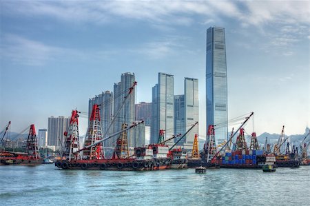 simsearch:400-07634376,k - Hong Kong harbour and container ship Foto de stock - Super Valor sin royalties y Suscripción, Código: 400-04385956