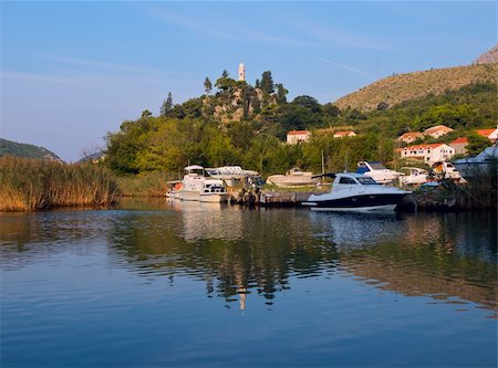 simsearch:400-05896461,k - Boats on Ombla river ( Rieka Dubrovnik) near Rozat town in Croatia Stock Photo - Budget Royalty-Free & Subscription, Code: 400-04386018