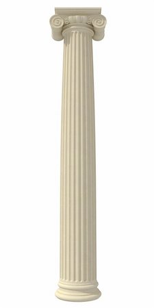 designs for decoration of pillars - ionic column isolated on white background - rendering Stock Photo - Budget Royalty-Free & Subscription, Code: 400-04386607