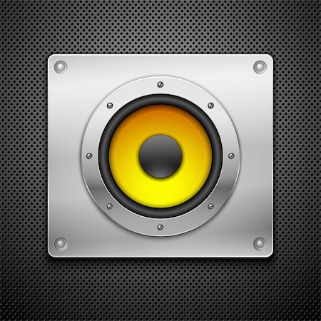 simsearch:400-04084371,k - Speaker on a metallic background. Stock Photo - Budget Royalty-Free & Subscription, Code: 400-04386697