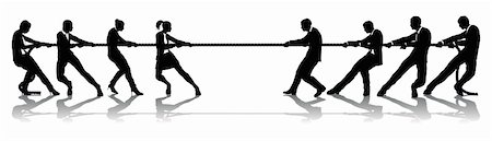 simsearch:632-05604001,k - Women versus men business tug of war competition concept. Could be related to battle of the sexes or wage equality issues. Stock Photo - Budget Royalty-Free & Subscription, Code: 400-04386818