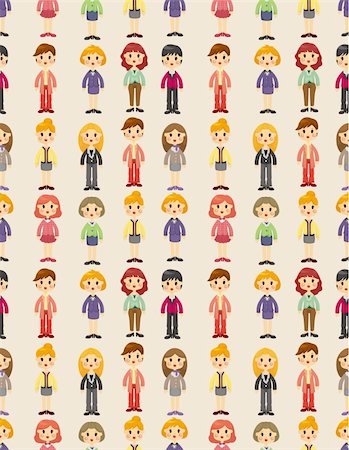 simsearch:400-04337140,k - cartoon pretty office woman worker seamless pattern Stock Photo - Budget Royalty-Free & Subscription, Code: 400-04386974