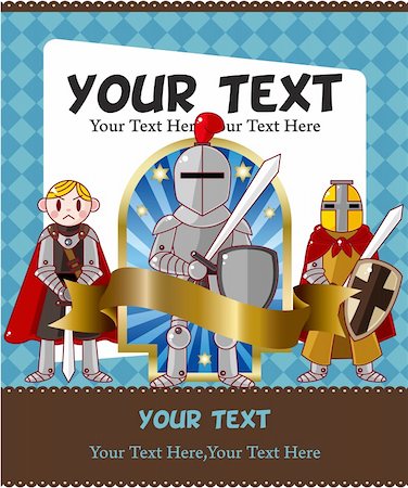 simsearch:400-05670383,k - cartoon knight card Stock Photo - Budget Royalty-Free & Subscription, Code: 400-04386975