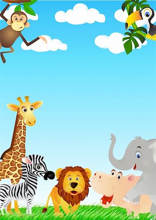 Wild animal cartoon Photographie de stock - Aubaine LD & Abonnement, Code: 400-04387007