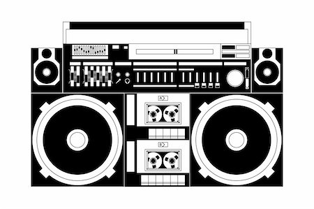 vector image of a classic boom box Stock Photo - Budget Royalty-Free & Subscription, Code: 400-04387820