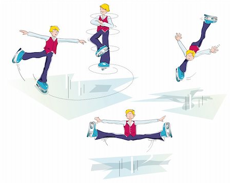 rotation - vector illustration of sequences of a ice skater professional man making pirouettes on ice Stock Photo - Budget Royalty-Free & Subscription, Code: 400-04388351