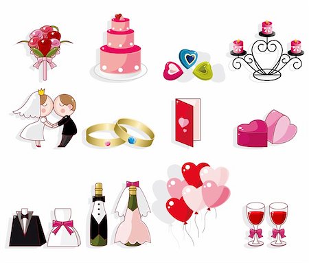 simsearch:400-04335592,k - cartoon wedding icon set Stock Photo - Budget Royalty-Free & Subscription, Code: 400-04388684