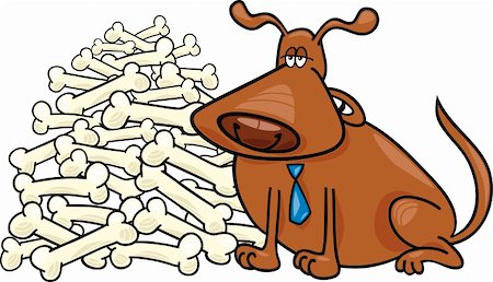 simsearch:400-04214443,k - Cartoon illustration of happy dog with many bones Stock Photo - Budget Royalty-Free & Subscription, Code: 400-04389548