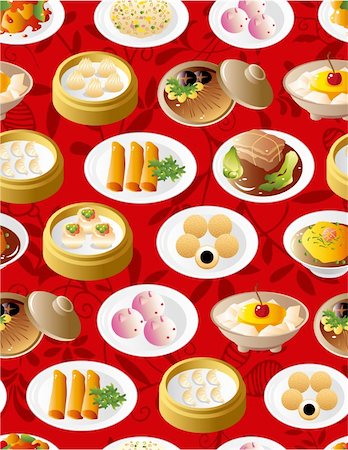 seamless chinese food pattern Stock Photo - Budget Royalty-Free & Subscription, Code: 400-04389802