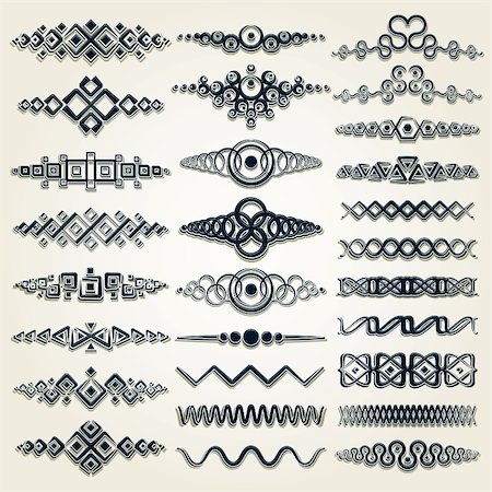 simsearch:400-06383976,k - Design elements and page decoration. Vintage, native and ornamental decor for your layout. Vector set. Stock Photo - Budget Royalty-Free & Subscription, Code: 400-04380191