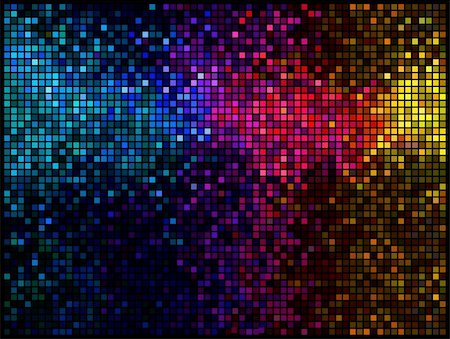 Multicolor abstract lights disco background. Square pixel mosaic vector Stock Photo - Budget Royalty-Free & Subscription, Code: 400-04381276