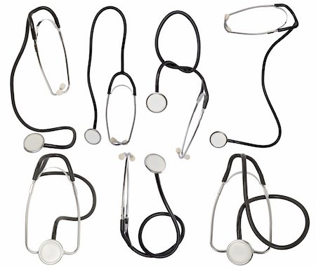 collection of stethoscope on white background Stock Photo - Budget Royalty-Free & Subscription, Code: 400-04382148