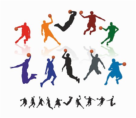 simsearch:400-04264730,k - illustration of basketball player and ball vector Foto de stock - Super Valor sin royalties y Suscripción, Código: 400-04382293