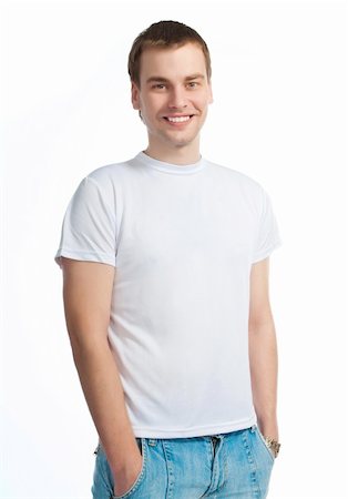 simsearch:400-04335148,k - young man in a white T-shirt on white background Foto de stock - Super Valor sin royalties y Suscripción, Código: 400-04382398