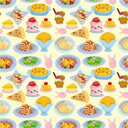 dinner cartoon background - cartoon Italian food seamless pattern Stock Photo - Budget Royalty-Free & Subscription, Code: 400-04382854