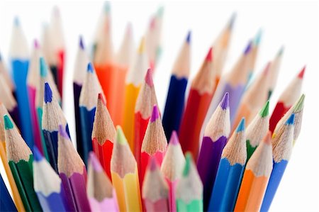 simsearch:400-04046903,k - Plenty of color pencils on a white background Stock Photo - Budget Royalty-Free & Subscription, Code: 400-04383076
