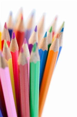 simsearch:400-04046903,k - Mixing of horizontal color pencils on a white background Stock Photo - Budget Royalty-Free & Subscription, Code: 400-04383077