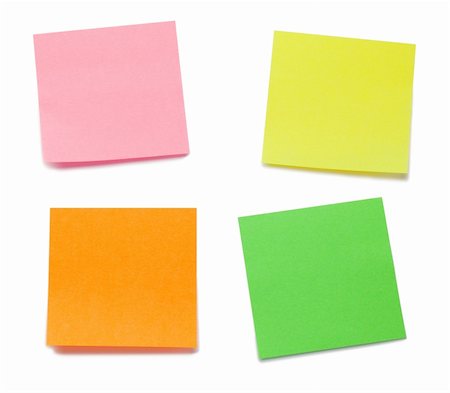 sticker - Color post-its on a white background Stock Photo - Budget Royalty-Free & Subscription, Code: 400-04383091