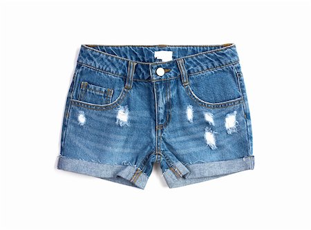 short skirt - Blue denim summer  shorts isolated on white Stock Photo - Budget Royalty-Free & Subscription, Code: 400-04383450