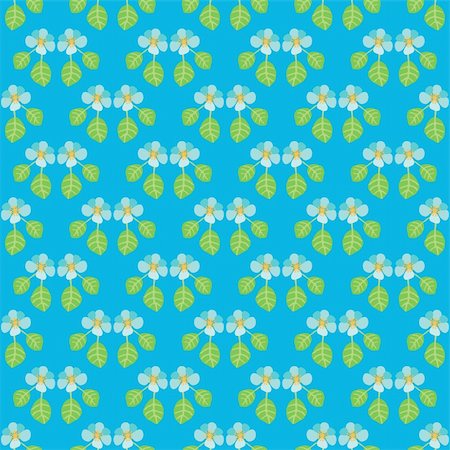 simsearch:400-05685192,k - Handpainted seamless vector pattern with blue flowers and green leaves on a blue background Stock Photo - Budget Royalty-Free & Subscription, Code: 400-04383497