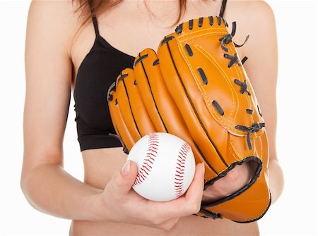 young girl , wearing a baseball mitt and catching a soft ball. Stock Photo - Budget Royalty-Free & Subscription, Code: 400-04383833