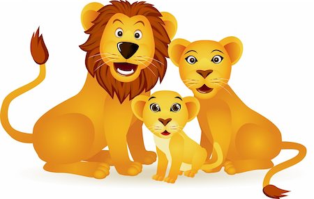 simsearch:400-04613070,k - Lion family vector cartoon Stock Photo - Budget Royalty-Free & Subscription, Code: 400-04394092