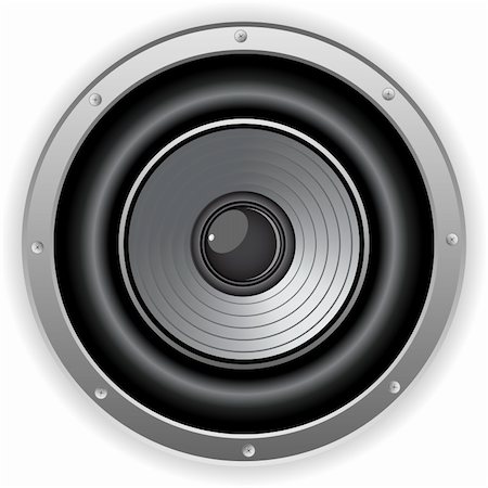 Vector - Round Isolated Sound Speaker Stock Photo - Budget Royalty-Free & Subscription, Code: 400-04394111