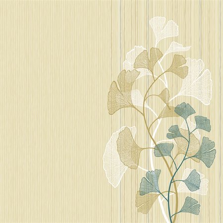 drawing of ginkgo leaf - Vector background with the ginkgo branches. Photographie de stock - Aubaine LD & Abonnement, Code: 400-04394282