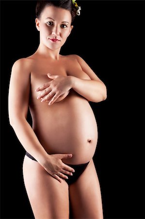 simsearch:400-04396054,k - Beautiful young pregnant woman, isolated on black Stock Photo - Budget Royalty-Free & Subscription, Code: 400-04396002