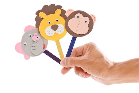 Fun Popsicle Stick Animal Puppets Stock Photo - Budget Royalty-Free & Subscription, Code: 400-04396640